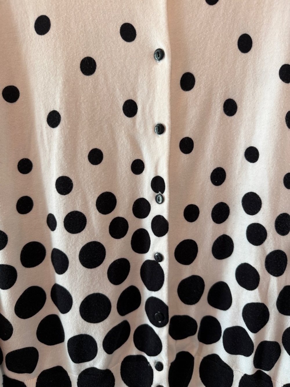 Talbots White and Black Polka Dot Cardigan Sweater - Picture 2 of 3